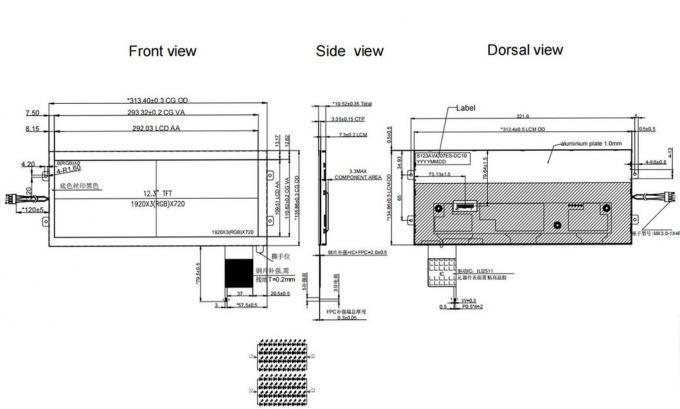 2.9 Inch 320 × 120 Bar Type Color TFT LCD with 18bit RGB Interface