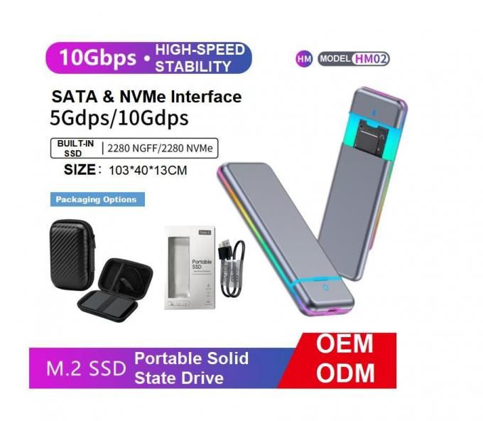 Infinites 1tb 2tb 4tb 6tb 2.5′ High Speed Data Transfer Portable External SATA SSD RGB Built in SSD 5gbps 10gbps with Colorful Ambiance Lights